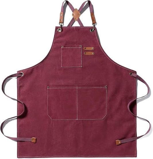 Tosewever Canvas Cross Back Chef Cotton Aprons by Tosewever