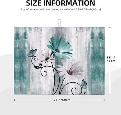 Floral Dish Drying Mat 18x24 Inches - Image 2