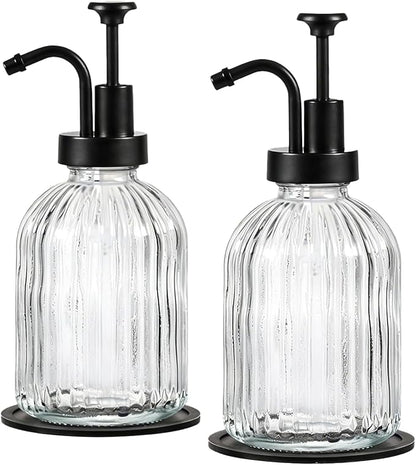 SheeChung Clear Glass Soap Dispenser, 12 Oz Liquid Hand Soap Dispenser by SheeChung