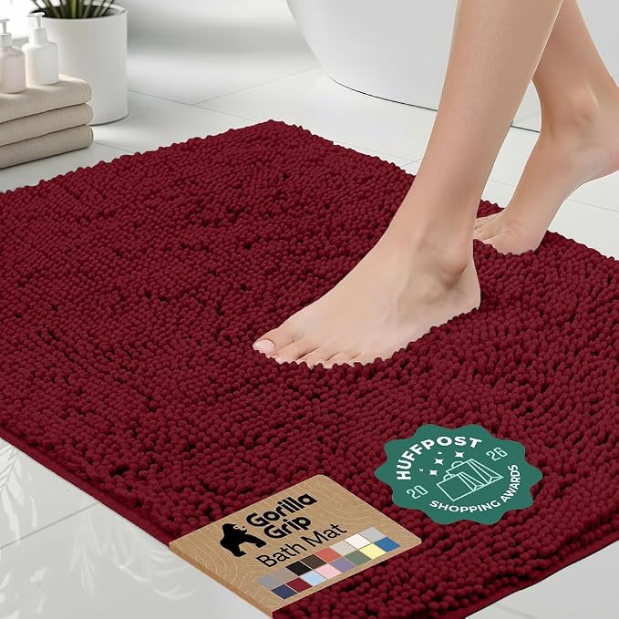 GORILLA GRIP Bath Rug Mat 36x24, Soft Absorbent Chenille, Quick Dry Microfiber by Unknown