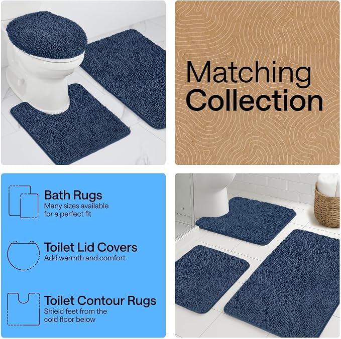 GORILLA GRIP Bath Rug Mat 30x20, Thick Soft Absorbent Chenille, Quick Dry - Image 8