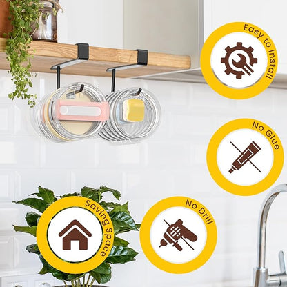 2 Pack Tumbler Lid Organizer, Under Cabinet Cup Lid Holder - Image 3