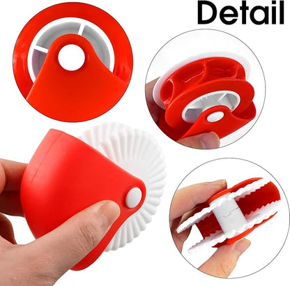 2 Pack Pastry Cutting Wheel, Pastry Wheel Decorator Pie Crust Pastry Wheel and - Image 3