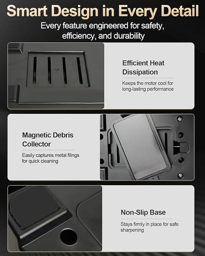 Electric Knife Sharpener for Kitchen – Professional 2-Stage 100% Diamond System - Image 7
