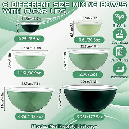 LemonRoad 6 Pcs Plastic Mixing Bowl Set - Image 2