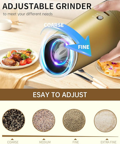 CIRCLE JOY Gravity Electric Salt and Pepper Grinder Set - Image 6