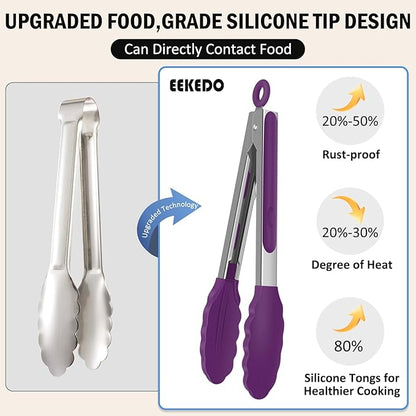 Tongs for Cooking, 600ºF High Heat-Resistant Stainless Steel Kitchen Tongs - Image 8