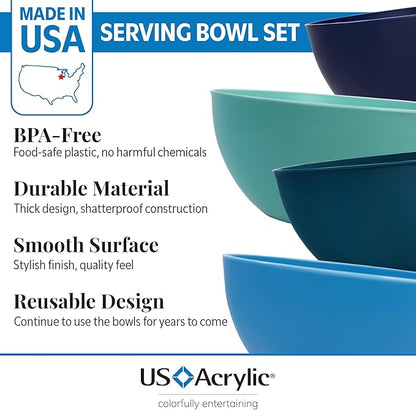 US Acrylic Vista Durable Plastic Salad and Serving 10-inch Bowls | Set of 4 in - Image 2