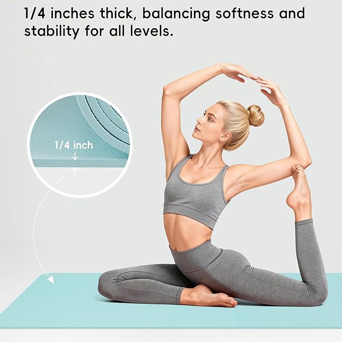 Extra Wide Yoga Mat 72" x 32", 6mm Non Slip TPE Exercise Mat - Image 4