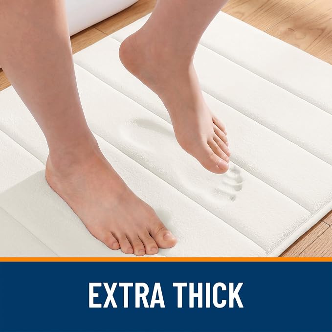 OLANLY Memory Foam Bath Mat 32x20, Super Soft Absorbent Bathroom Rugs, Quick Dry - Image 6