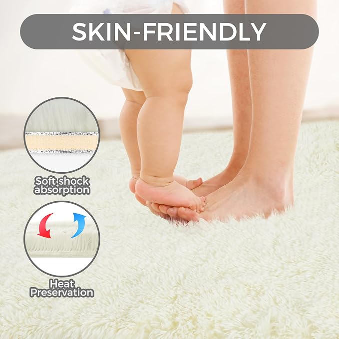 Ultra Soft Rug for Living Room, 9X12 Fluffy Shag Area Rug for Bedroom, Modern - Image 8