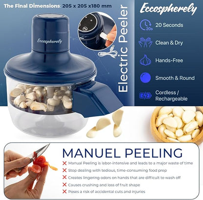 Automatic Electric Peeler, 1300mAh Cordless Rechargeable Fruit & Vegetable - Image 3