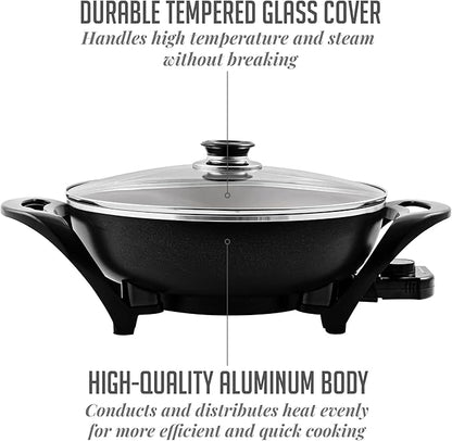 OVENTE Electric Wok with Nonstick Coating, 13 Inch Family-Sized Skillet - Image 4