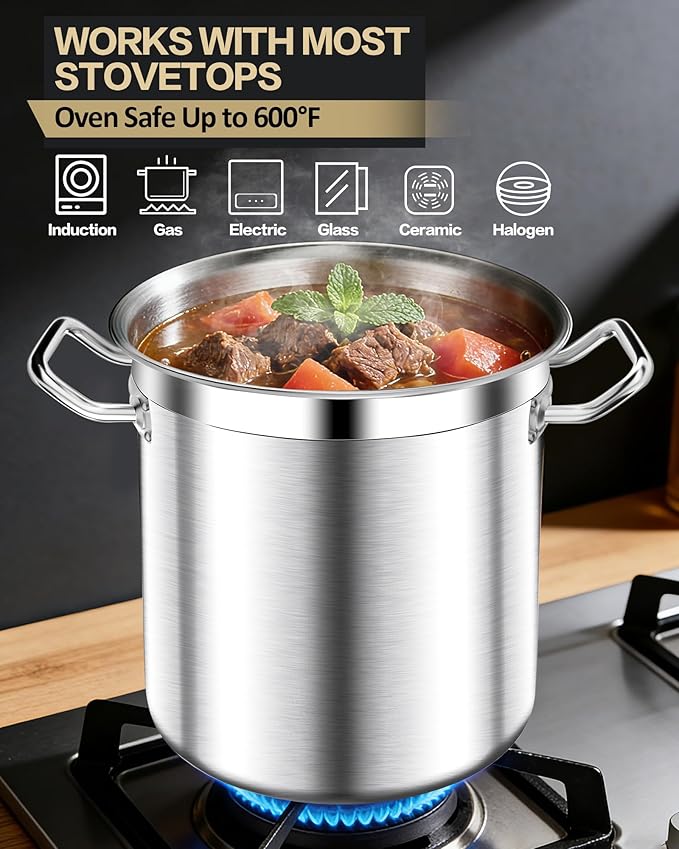 STOCKPOT 50 Quart Stainless Steel Stock Pot - Image 4