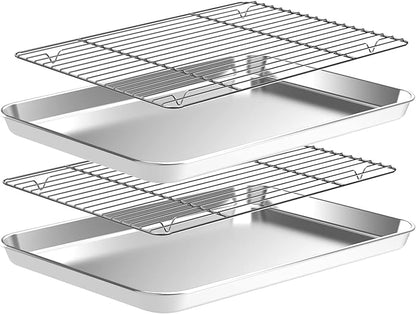CEKEE Baking Sheet and Cooling Rack Set, Stainless Steel Cookie Sheet Baking by CEKEEBakingEasilyHappily