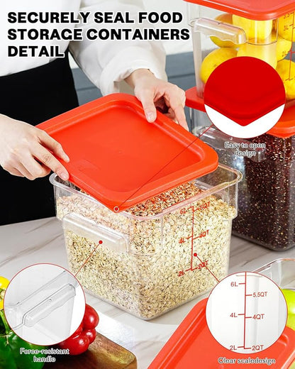 4QT NSF Food Storage Containers: 8 PCS Commercial Clear Food Storage Containers - Image 8