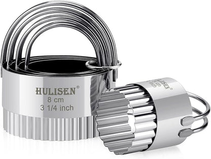HULISEN Biscuit Cutter Set, Stainless Steel Round Biscuit Cutters by HULISEN