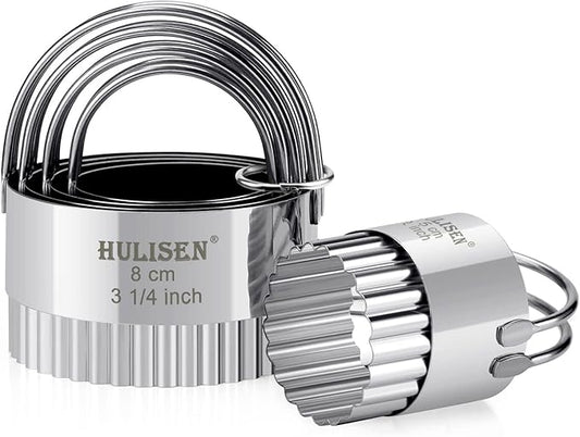 HULISEN Biscuit Cutter Set, Stainless Steel Round Biscuit Cutters by HULISEN