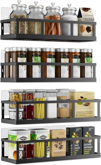 Spice Rack Wall Mounted, 4 Pack Pantry Door Organizer & Hanging Storage Baskets by Umomi