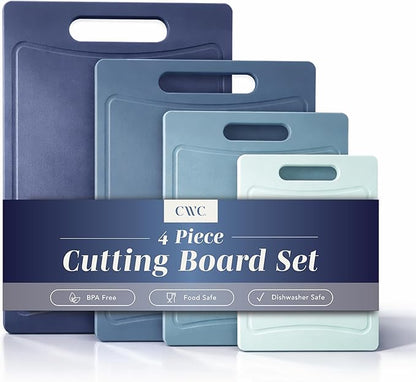 COOK WITH COLOR Non-Slip Cutting Board Set – Kitchen Essentials with Easy Grip by CookwithColor
