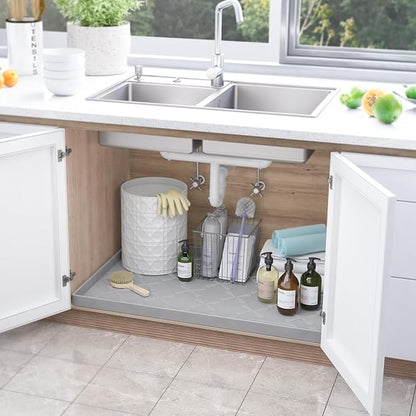 SIKADEER 28" x 22" Under Sink Mat Waterproof, Silicone Mat Kitchen Drawer Shelf - Image 6