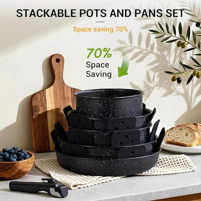 Ammeloo 21 Pcs Pots and Pans Set Non Stick, Ceramic Kitchen Cookware Set - Image 6