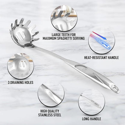 Zulay Kitchen Stainless Steel Spaghetti Spoon - Image 7