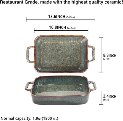 10" x 8" Porcelain Rectangular Casserole Dishes - Image 2