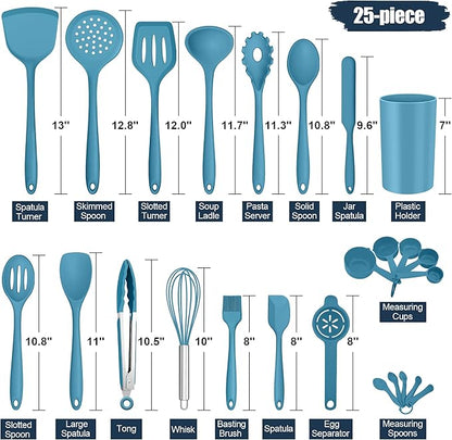 E-far Silicone Cooking Utensils Set, 25 Piece Kitchen Utensils - Image 2