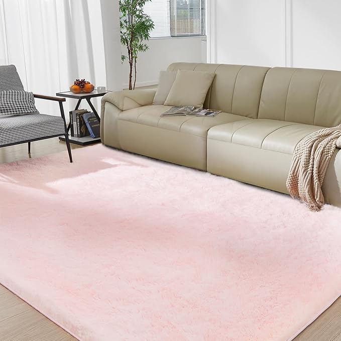 Ultra Soft Rug for Living Room, 8X10 Fluffy Shag Area Rug for Bedroom, Modern - Image 2