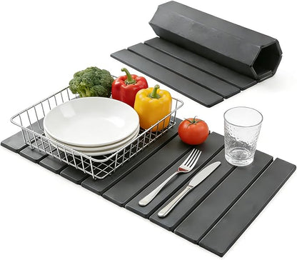 Large Stone Dish Drying Mat for Kitchen Counter, Foldable Diatomaceous Earth by Unknown