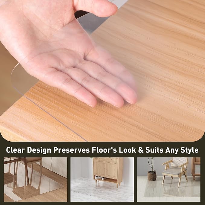 Area Floor Mat for Home, Spill Resistant Hard Floor Protector Cover, Easy Clean - Image 5