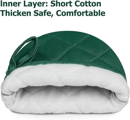 Short Oven Mitts, Heat Resistant 500°F, Silicone Grip Kitchen Gloves, Non-Slip - Image 4