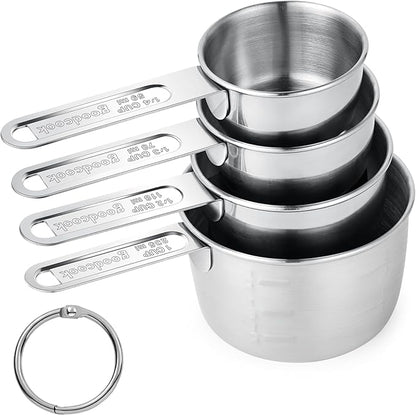 Measuring Cups 4 Pieces, Stainless Steel Measuring Cups, Stackable Design by -BINGBING-