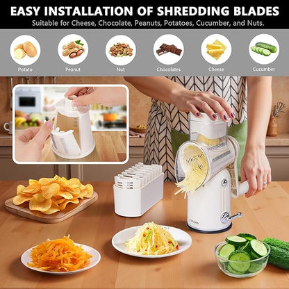 5-in-1 Rotary Cheese Grater Vegetable Slicer - Image 7