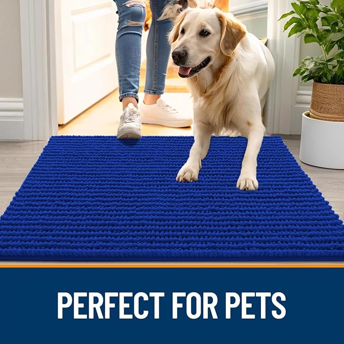 OLANLY Dog Door Mat for Muddy Paws 24x16, Ultra Absorbent Chenille Mud Doormat - Image 6