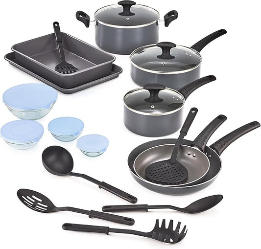 bella Cookware Set with Glass Lids with Nonstick, PFOA Free and Scratch by bella