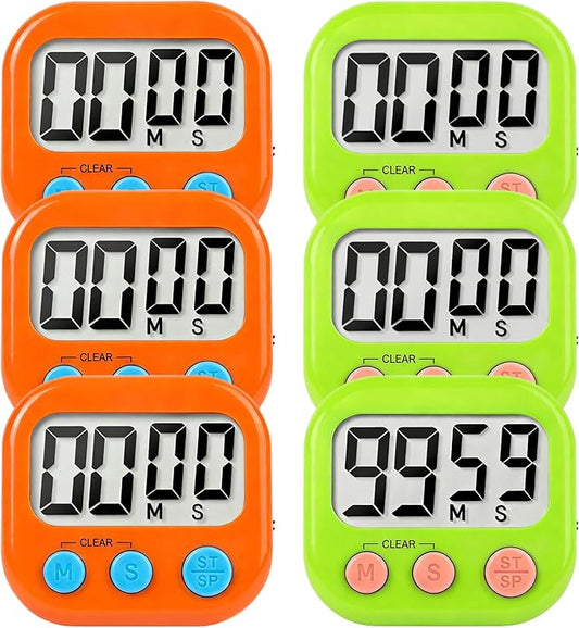 6 Pack Digital Kitchen Timer Small Classroom Timers by VOULOIR