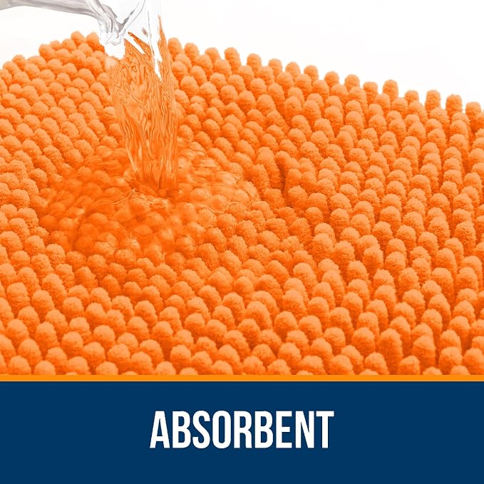 OLANLY Toilet Rugs U-Shaped 24x20, Extra Soft Absorbent Chenille Contour - Image 4