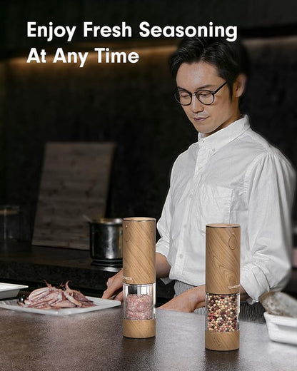 TOMEEM Upgraded Larger Capacity Electric Salt and Pepper Grinder Set - Image 8