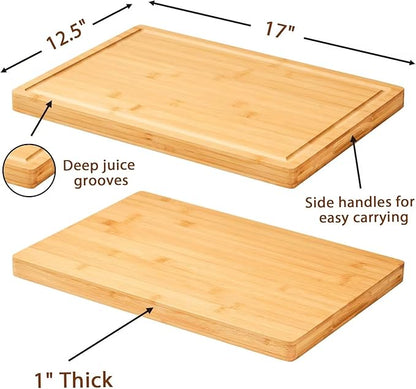 Allsum Large Bamboo Wood Cutting Boards - Image 3