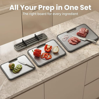 SMIRLY Titanium Cutting Board for Kitchen, Double Sided Chopping Board Set - Image 7