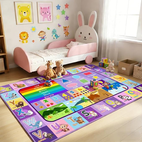 ABC Rugs for Kids Playroom, 3x5 Ft Educational Alphabet Rug by OGPJKEQR
