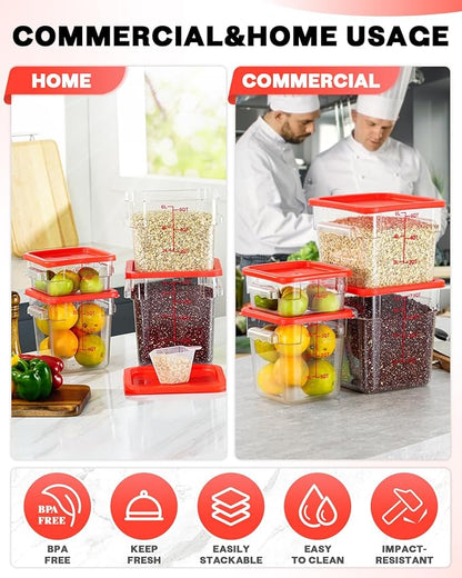 6QT Clear Food Storage Containers: 2 PCS NSF Food Storage Containers - Image 5
