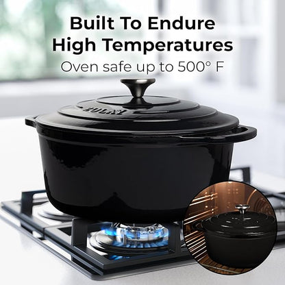 Zulay Kitchen 7.7 Quart Enameled Cast Iron Dutch Oven Pot - Image 2