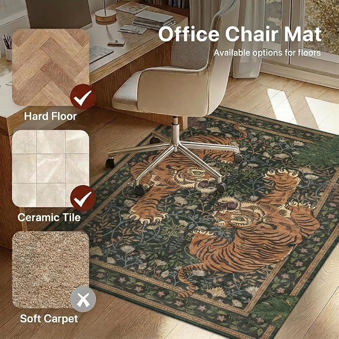 48"x72" Office Chair Mat for Hardwood Tile Floor, Under Desk Carpet Protector - Image 3