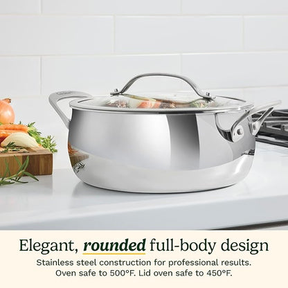 Cuisinart PureClad™ Triple Ply Stainless Steel 4.5 Qt. Dutch Oven w/Cover - Image 4