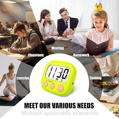 6 Pack Digital Kitchen Timers for Cooking Magnetic Timer for Cooking Loud Alarm - Image 5