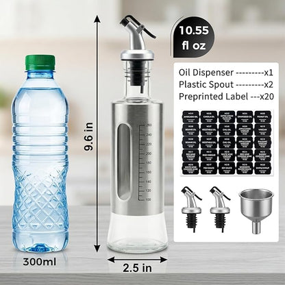Olive Oil Dispenser for Kitchen, 2 Pack 10oz/300 ML Cooking Oil and Vinegar - Image 3