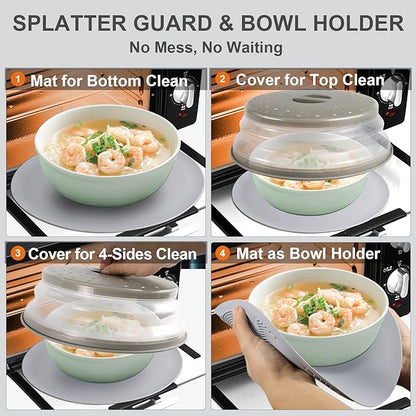 2 in 1, Aidacom Microwave Splatter Cover - Image 2